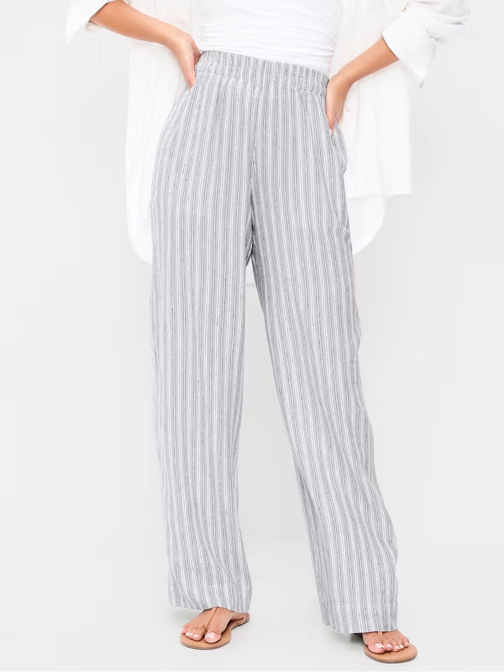 Old Navy High-Waisted Linen-Blend Super Wide-Leg Pants, NWT